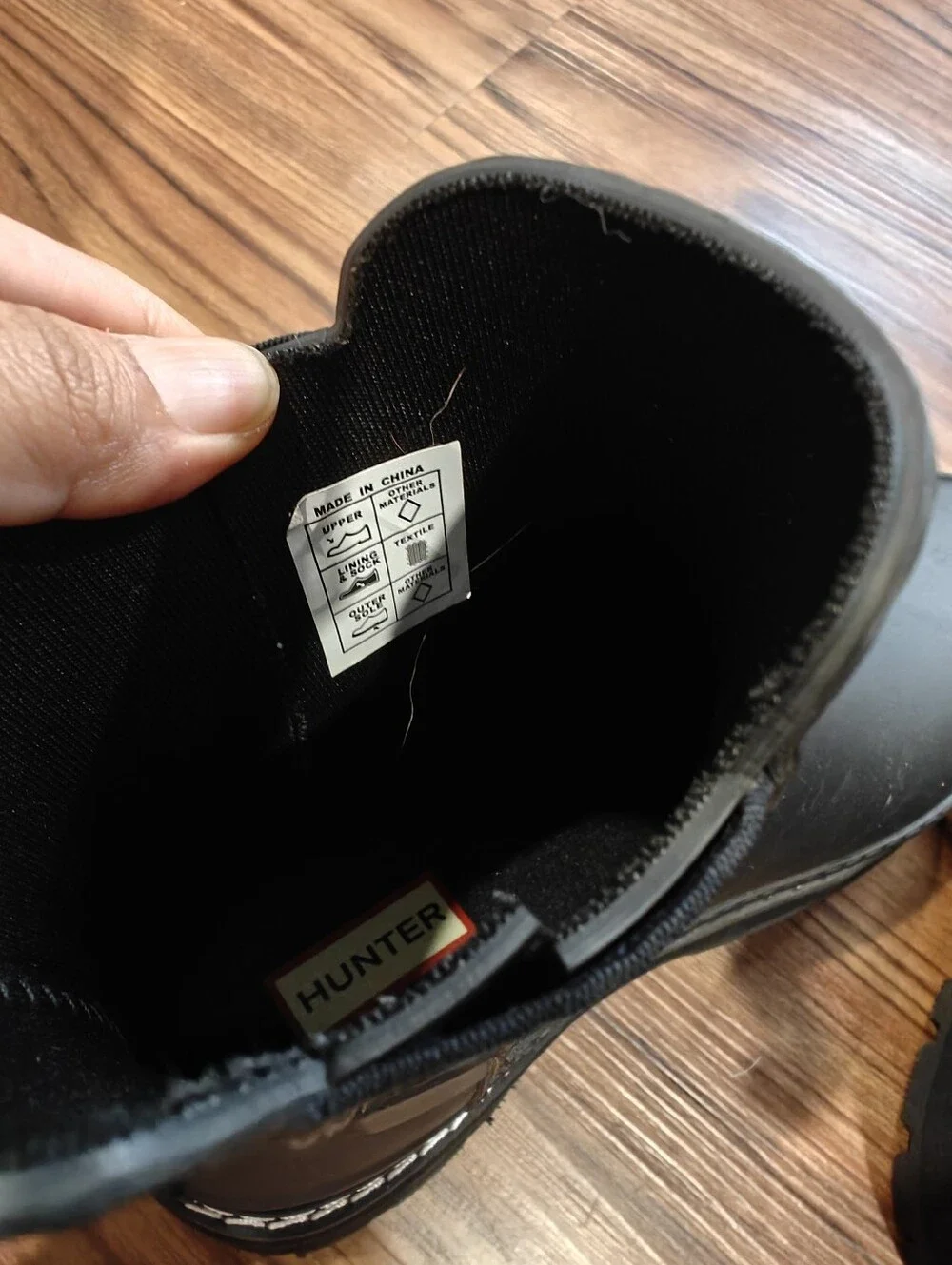 Hunter Black Chelsea Winter Rain Boots with Contrasting Stitching